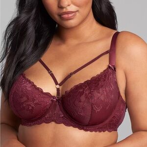 Cacique shimmer lace unlined balconette bra 42G